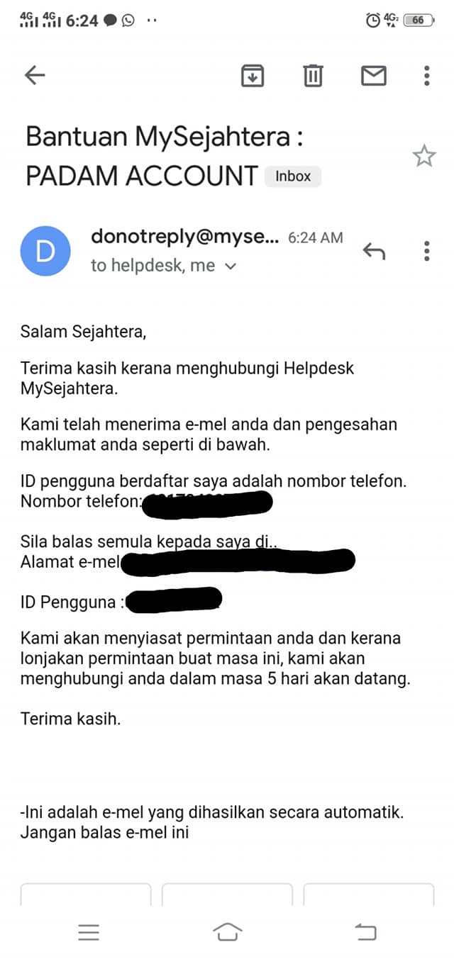 Nombor telefon mysejahtera