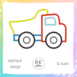 Truck applique design - 12 sizes