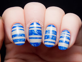 Marbled swimming pool stripes by @chalkboardnails