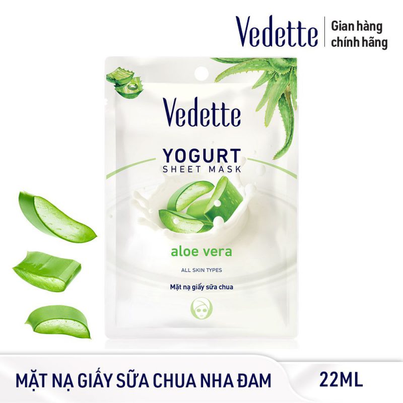 Mặt nạ giấy sữa chua Vedette Nha Đam 22ml