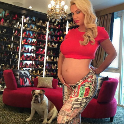 Pregnant Coco Austin shows off her belly and shoe closet