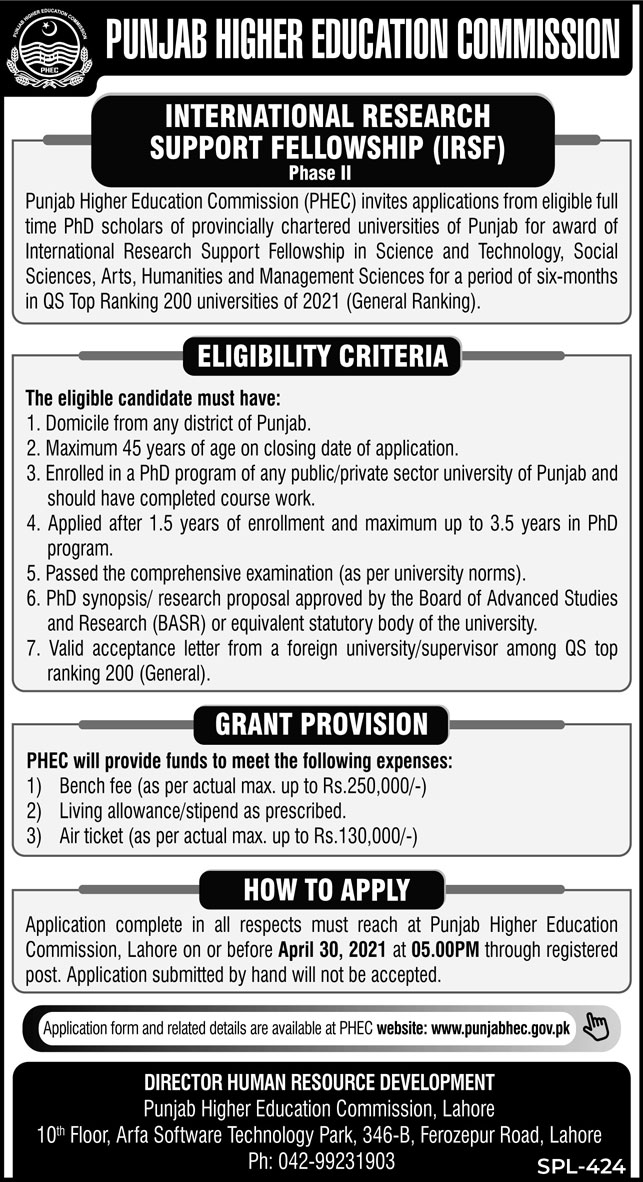 Punjab Higher Education Commission HEC Jobs 2021