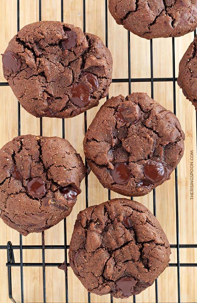 Double Chocolate Flourless Peanut Butter Cookies The Rising Spoon