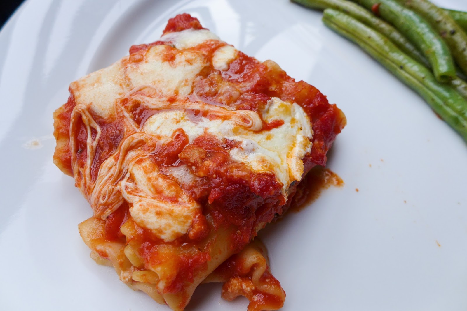 Dimples & Delights Baked Manicotti with Meat Sauce