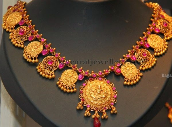 Ganesh necklace with Rubies - Jewellery Designs