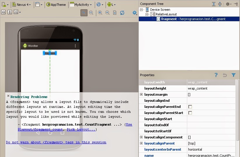 Rendering Problems en Android Studio