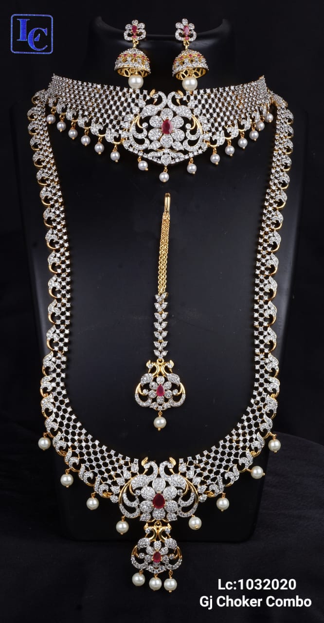 Bridal Jewellery Set Matte and Ad Stones July 2020 - Indian Jewelry Designs