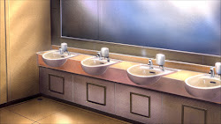 anime bathroom basin background landscape wash
