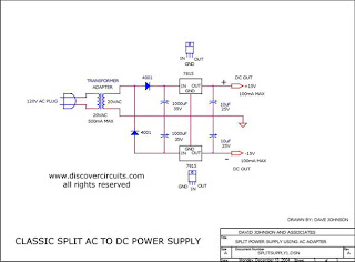 Plus and Minus DC Power Supply - Simple Schematic Collection