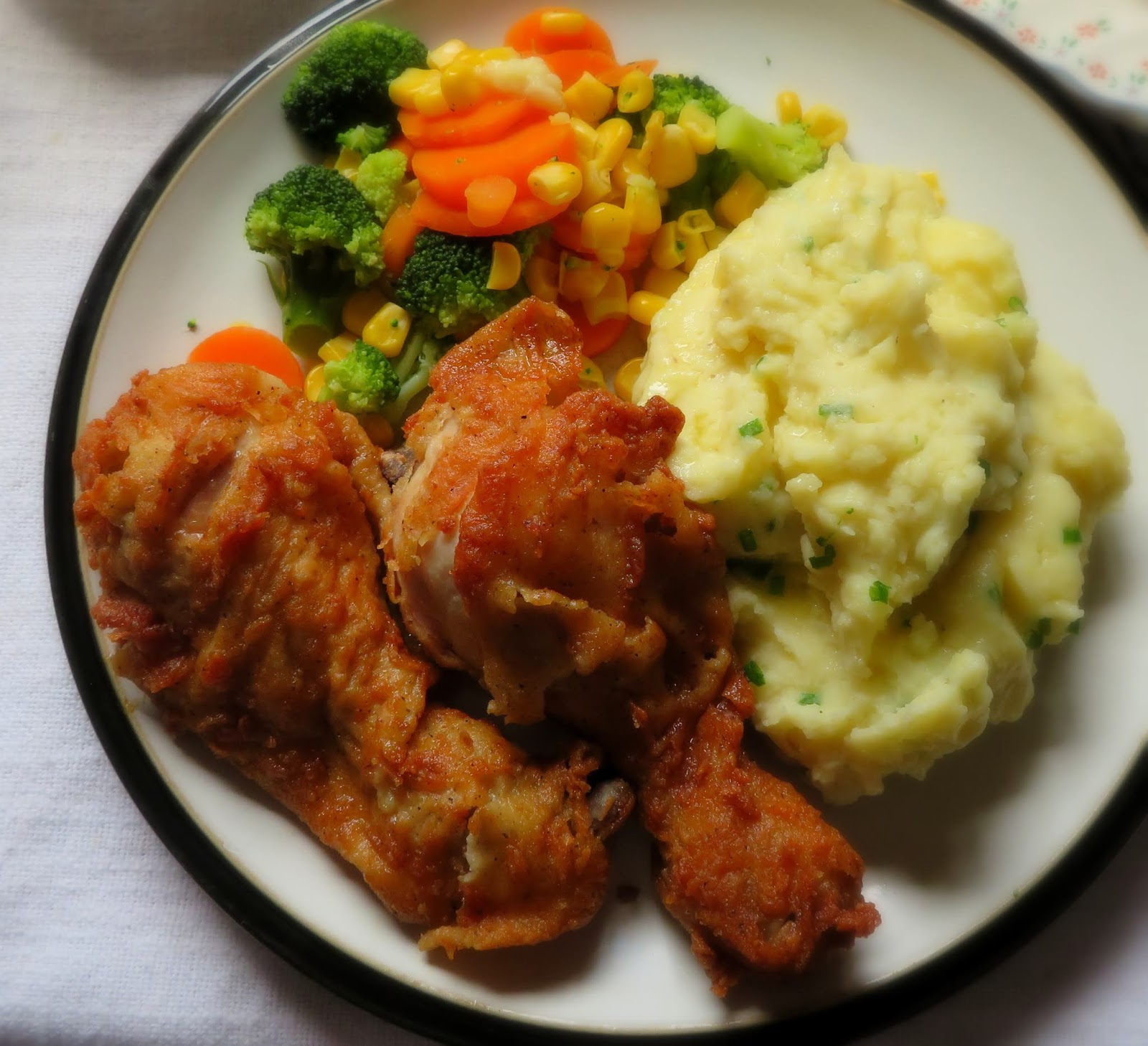 Oven Fried Chicken with Chive & Buttermilk Mash