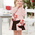 Kids Christmas Print Stripe Round Neck Girl's
