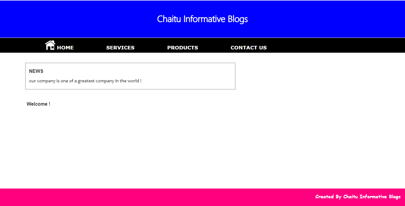 Simple and beautiful Home page by using HTML and CSS