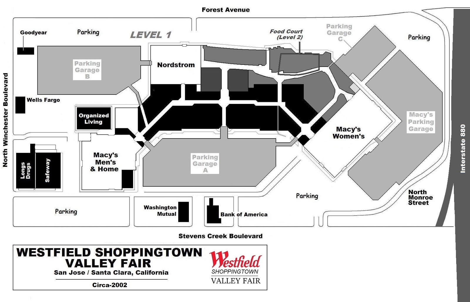 Valley Fair Mall - South West Entrance - 'You Are Here' Maps on