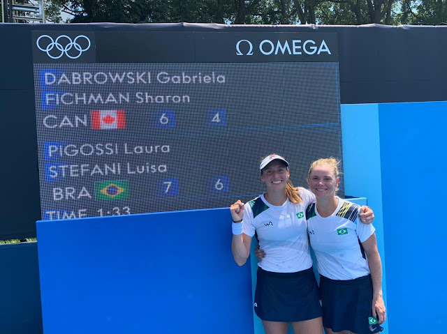 Luisa Stefani e Laura Pigossi batem dupla canadense na estreia do tênis em Tóquio-2020 - Surto Olímpico