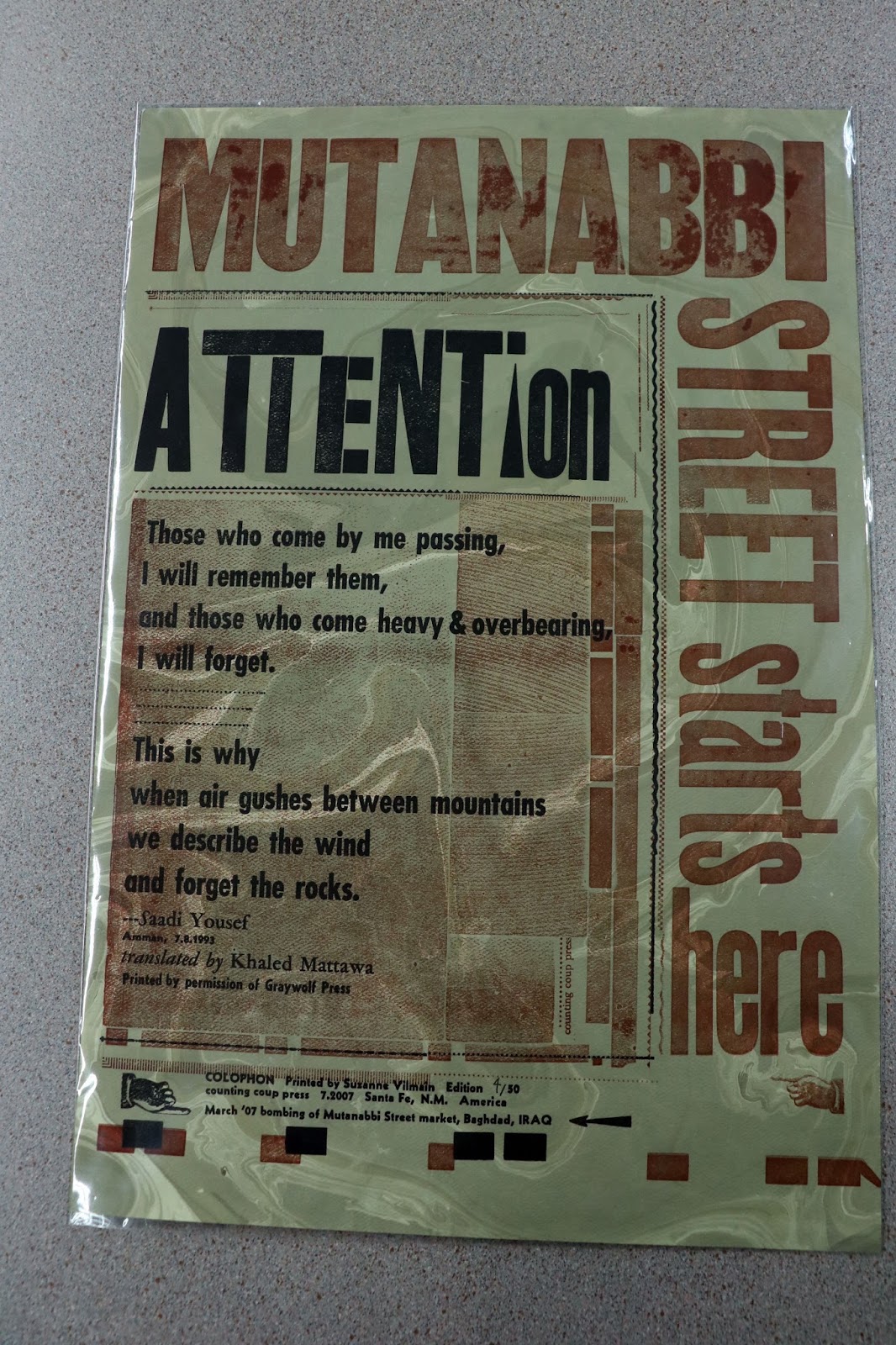 Herron Art Library AlMutanabbi Street Starts Here Broadsides