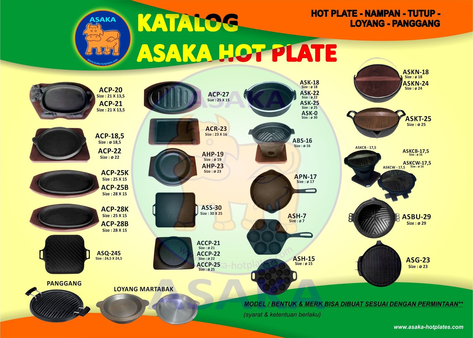 Jual hot plate Ayam / piring steak Hotplate Steak Model Ayam Asaka