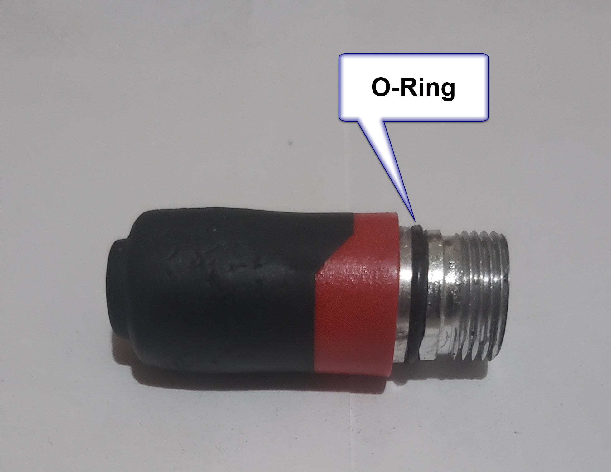 An ORing on the end of a flashlight