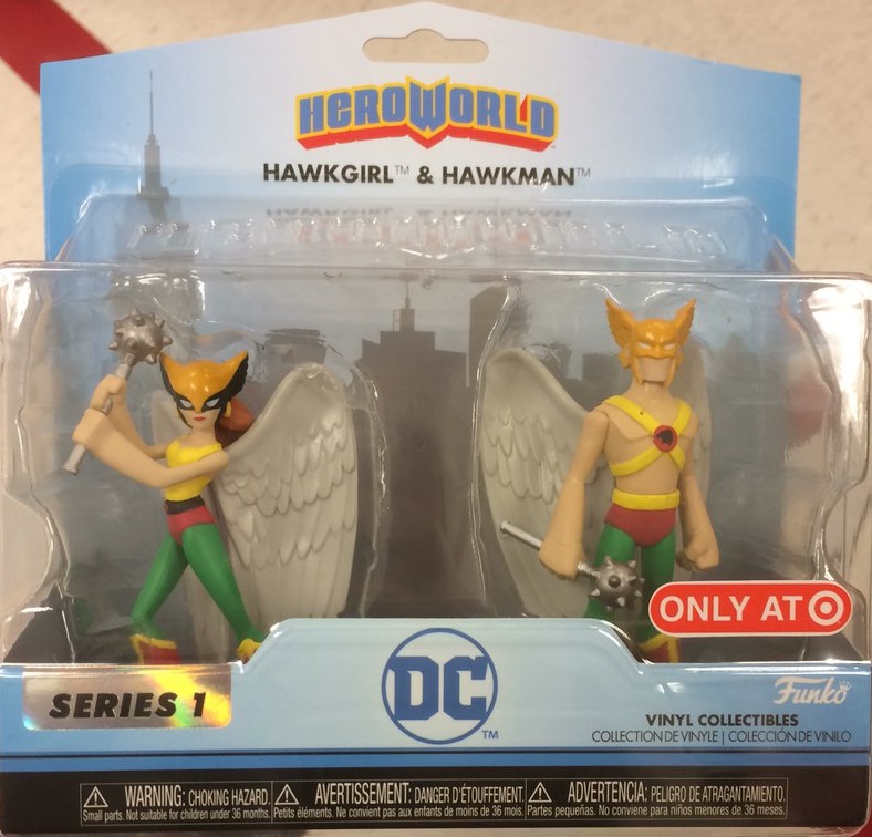 DC HEROWORLD HAWKGIRL & HAWKMAN SERIES ONE VINYL COLLECTIBLES FUNKO NEW! 