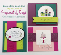 Stampin' Up! Happiest of Days Birthday Card Kit ~ July 2017 Stamp of the Month Club ~ www.juliedavison.com/clubs