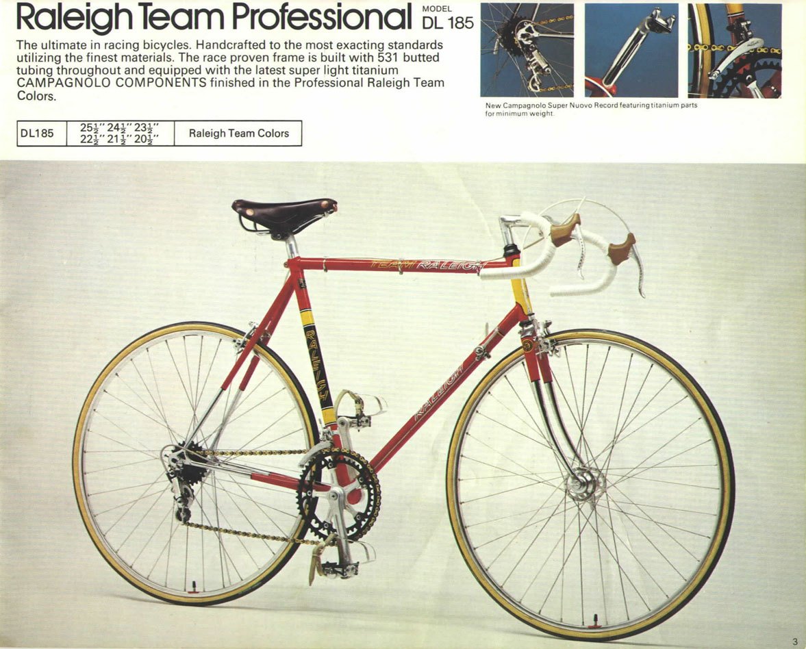 ON THE DROPS Raleigh's Bike Boom Flagship Raleigh Professionals Marks