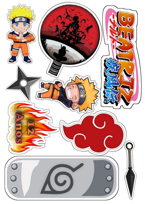 Topper de bolo Naruto para imprimir