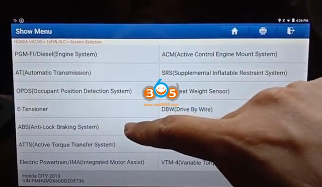 هوندا-فرمان-زاویه-تنظیم مجدد-توسط-پرتاب-x431-4