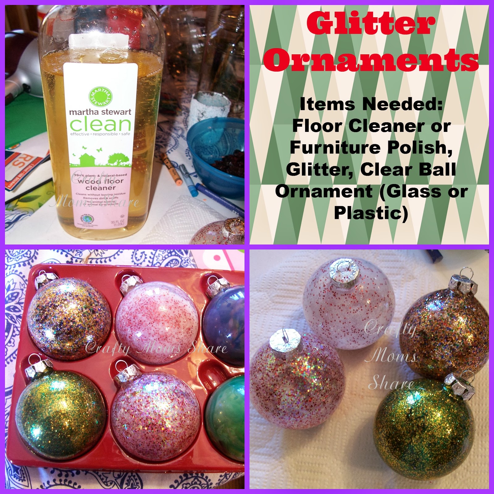 DIY Ceramic Glitter Glass Ornaments - Ella Claire & Co.