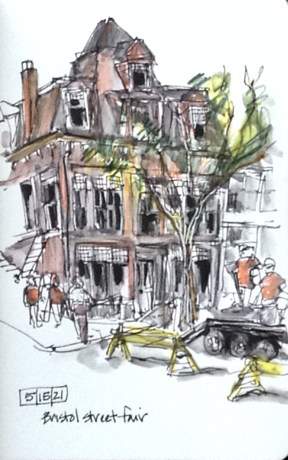 Urban Sketchers Portland: Slabtown Gouche Sketch