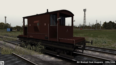 Fastline Simulation - Bonus Stock: A recently repainted dia 1/506 BR 20T brake van from lot 3129 built at Darlington in 1958 and currently unbraked. This version is one of a number of 20T brake vans included in our HBA/HEA hopper wagon expansion pack for Train Simulator 2014 to help add variety and authenticity to the scenarios in the pack.