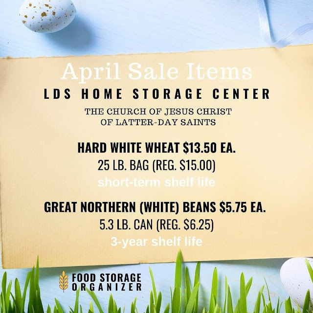 April Food Storage Sale Items At LDS Home Storage Centers