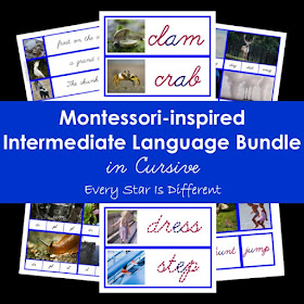 Montessori-inspired Intermediate Language Bundle in Cursive