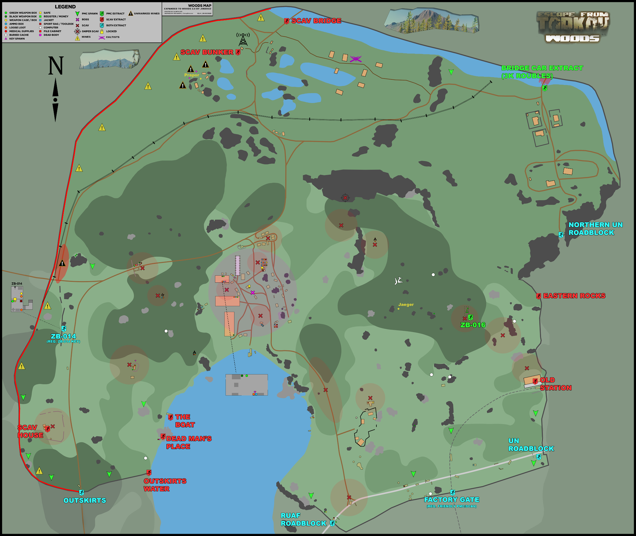 Tarkov Woods Detailed Map