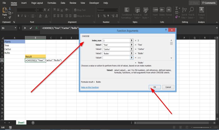 วิธีใช้ฟังก์ชัน CHOOSE ใน Excel