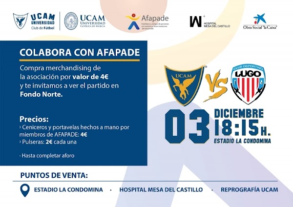 UCAM Murcia CF - Lugo, acción social con AFAPADE