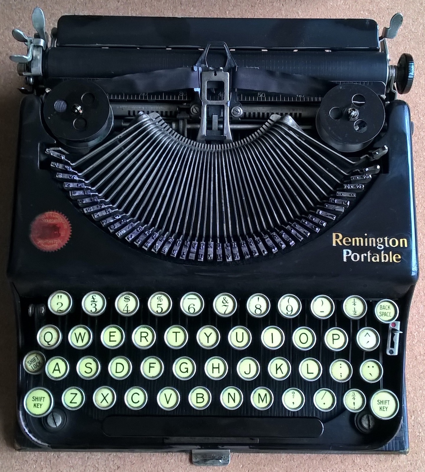 Backspace does not erase Typical Remington Portable (1) typewriter