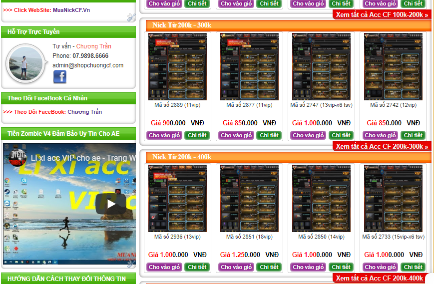 Shop Acc Cf Tú Lê Uy Tín Giá Rẻ