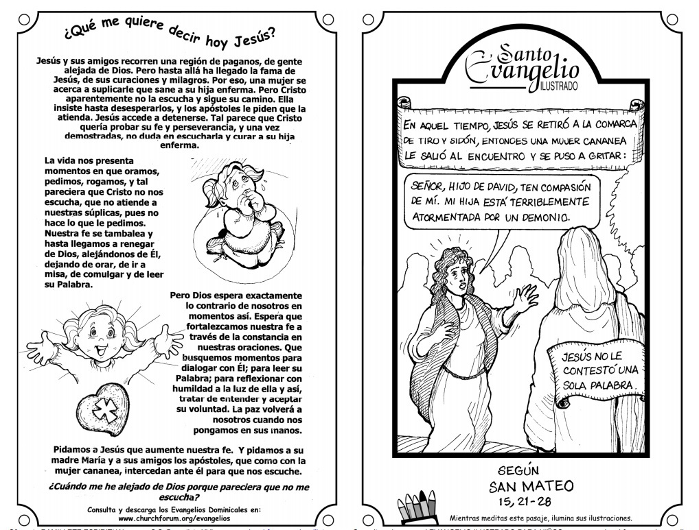 Parroquia La Inmaculada Domingo 20 agosto Evangelio Ilustrado