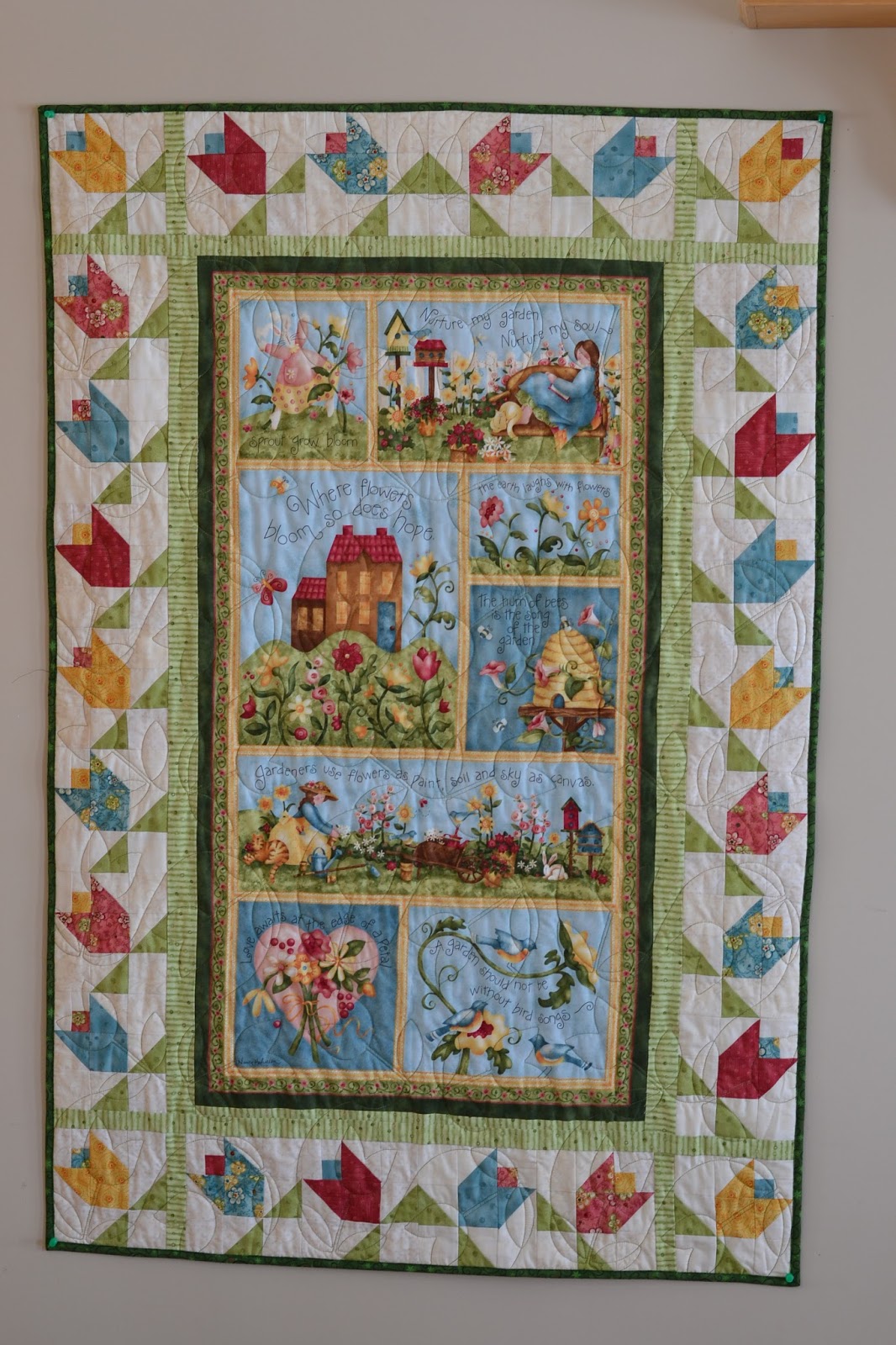 WALL QUILT with Scripture Verse, Wall Quilt with Day and Night Motifs