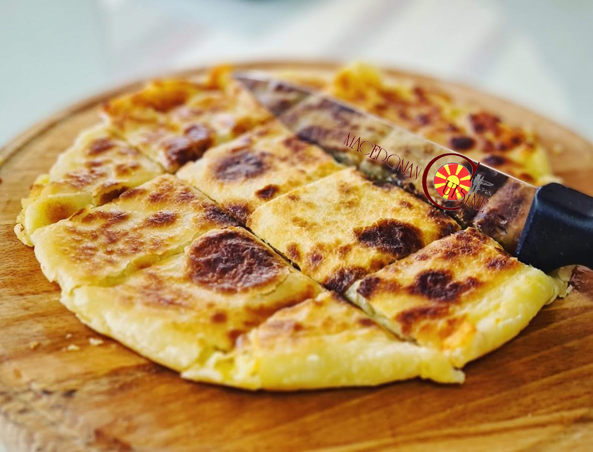 FLATBREAD FILLED WITH CHEESE AND POTATO (no yeast) Macedonian Cuisine