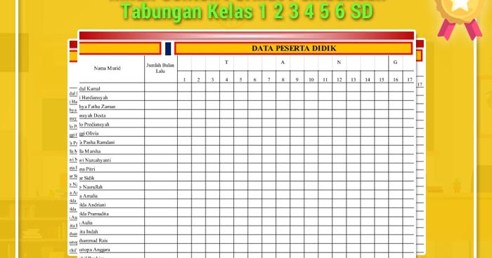 Inilah Contoh Format Pembukuan Tabungan Kelas 1 2 3 4 5 6 Sd