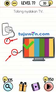 Level 77 Tolong nyalakan TV brain test