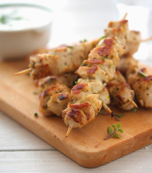 Chicken Souvlaki Kebabs with Tzatziki Sauce