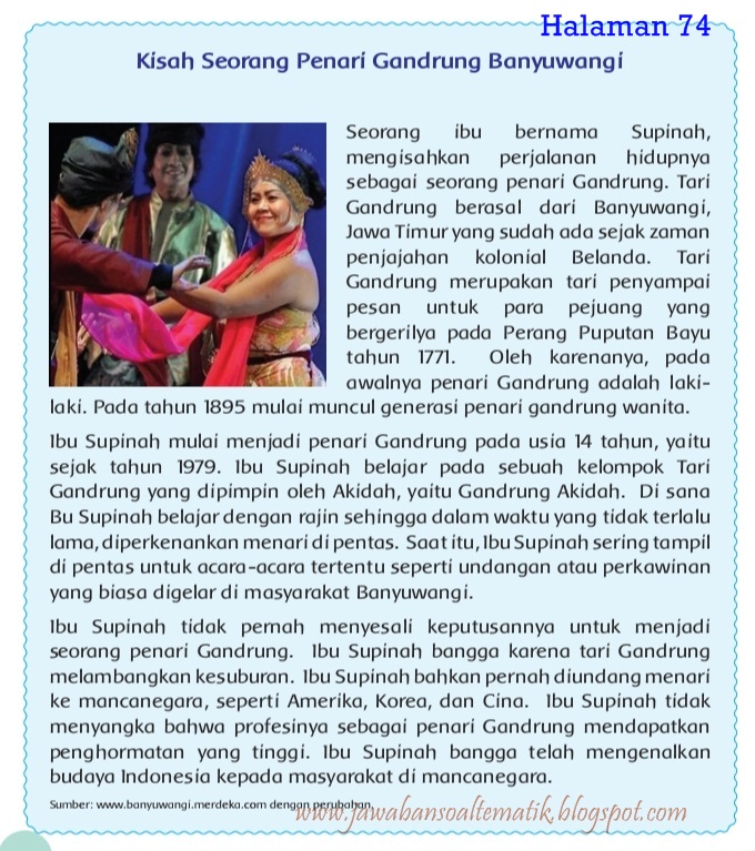 Kunci Jawaban Buku Siswa Kelas 4 Tema 6 Halaman 75 76 77 78 80 81 82 - Jawaban Soal Tematik