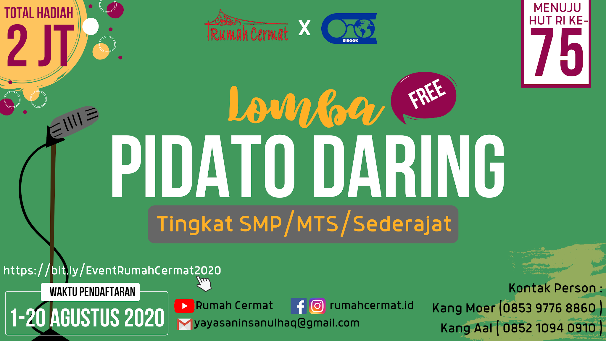 Lomba Pidato Daring Rumah Cermat 2020