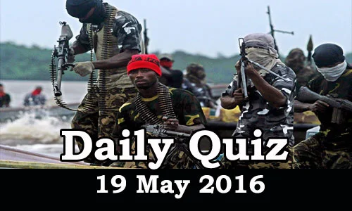 Daily Current Affairs Quiz - 19 May 2016