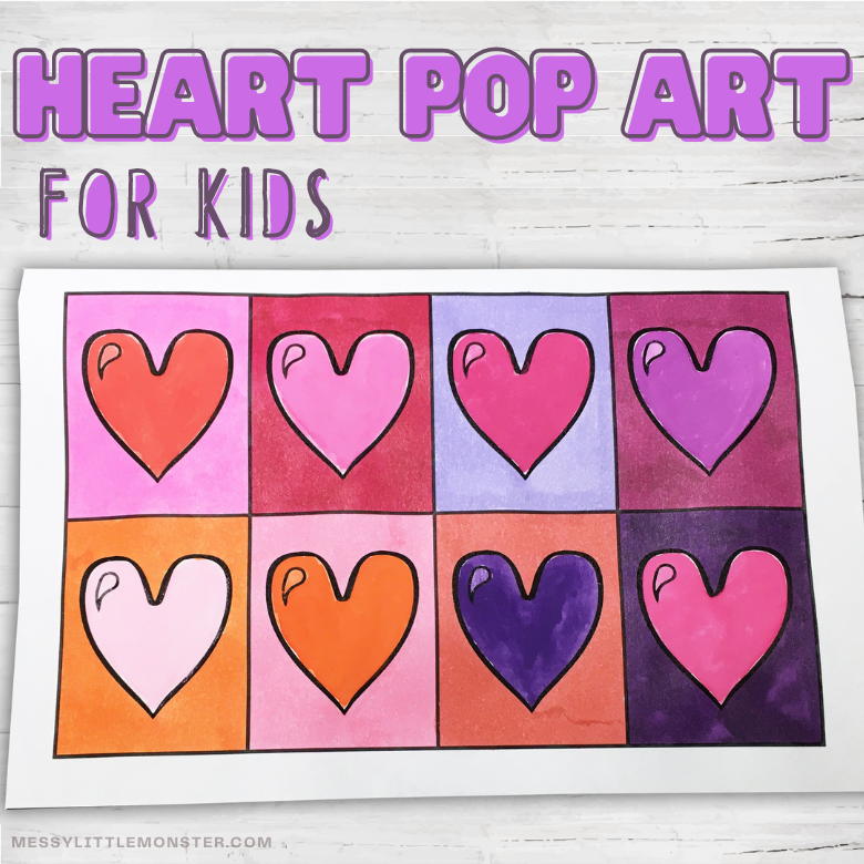 At blokere rørledning Stjerne Heart Pop Art for Kids - Messy Little Monster