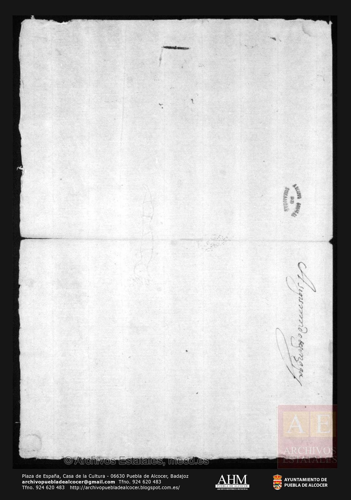 Archivo Histórico Municipal Puebla de Alcocer Minuta de despacho