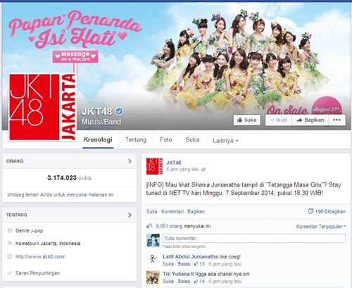 fanspage facebook JKT48
