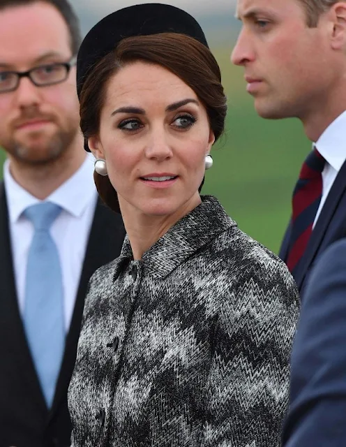 Kate Middleton wore the Missoni Long Snake Stitch Coat. Duchess Catherine, Prince William and Prince Harry