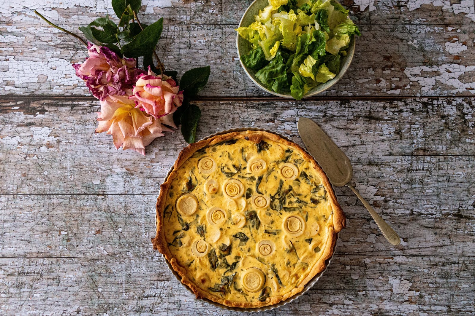 A leftover heart of palm and spinach quiche Margot's Kitchen
